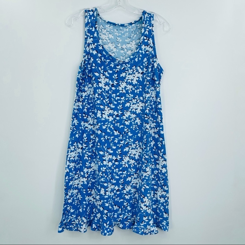 Draper James Floral Nightie Womens S/M Blue Shadow Stretch Sleep Shirt